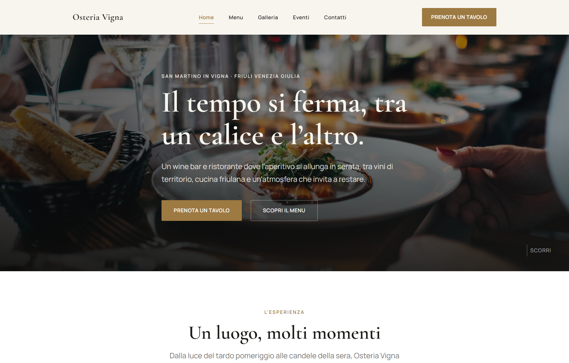 Osteria Vigna — website preview